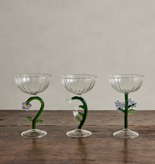 Optical Botanica Flower Champagne Glass