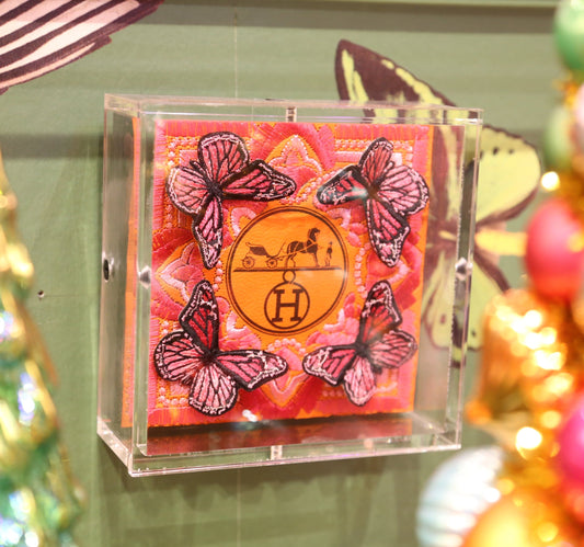 Pink Butterfly Hermes Petite 5x5