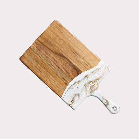 Acacia Cheese Board | White, Grey, Gold