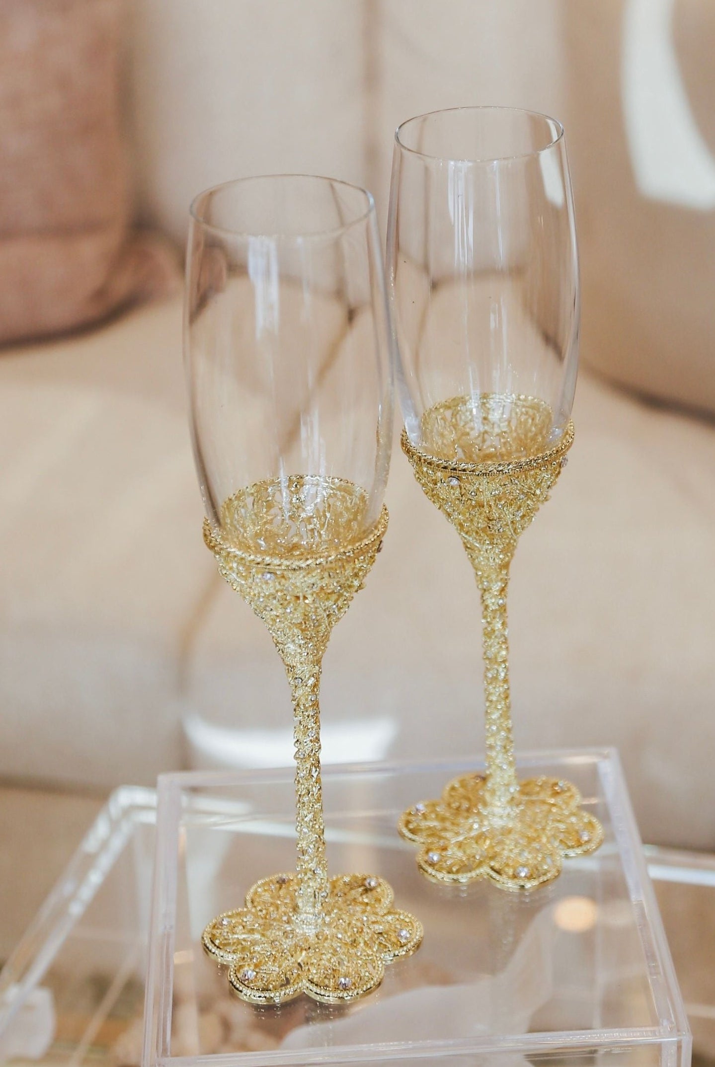 Olivia Riegel Florence Gold Flute Set of 2 Jackson MS EK Home Highland Village