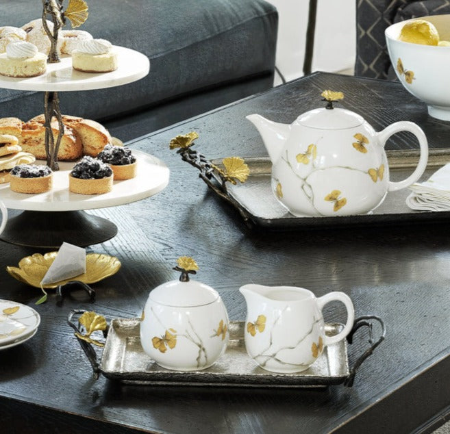 Butterfly Ginkgo Porcelain Tea Set