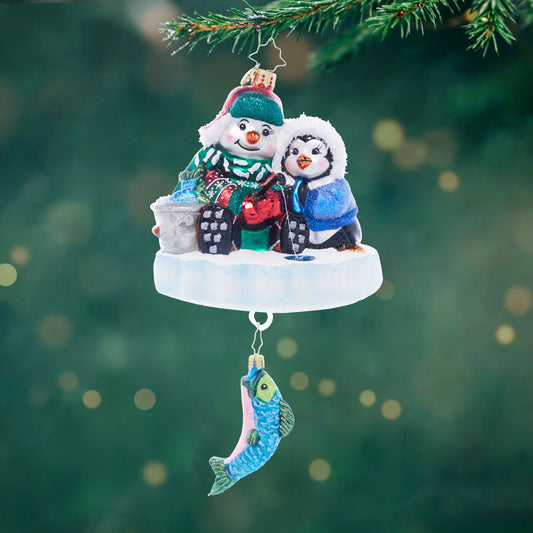 Ice Fishing Snow Pals Radko Ornament