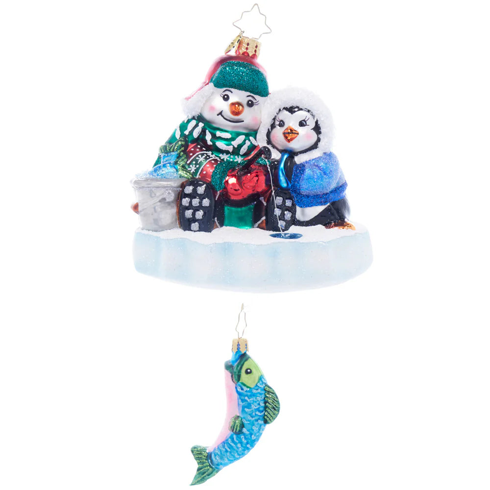 Ice Fishing Snow Pals Radko Ornament