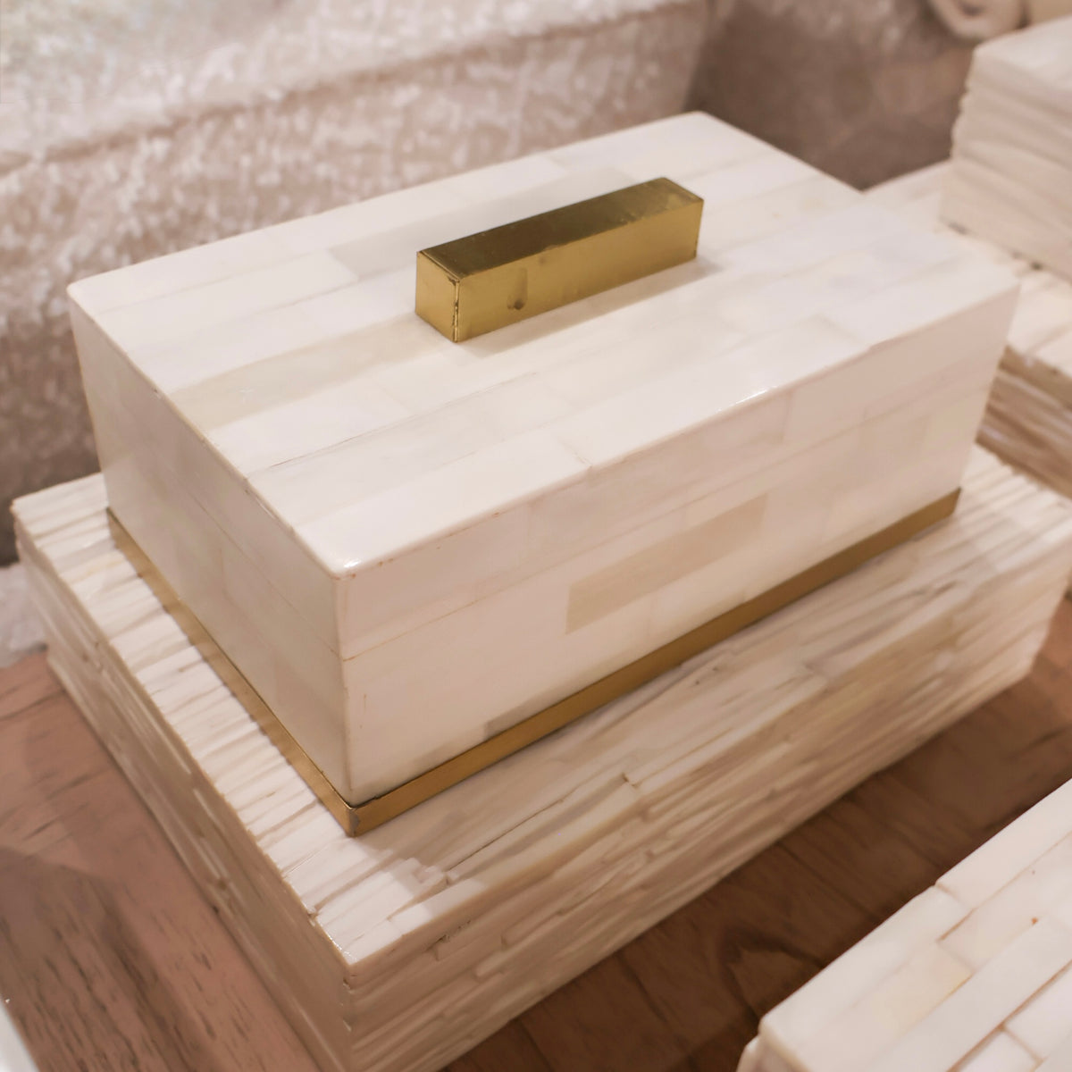 Brass Handle Bone Box – EK Home