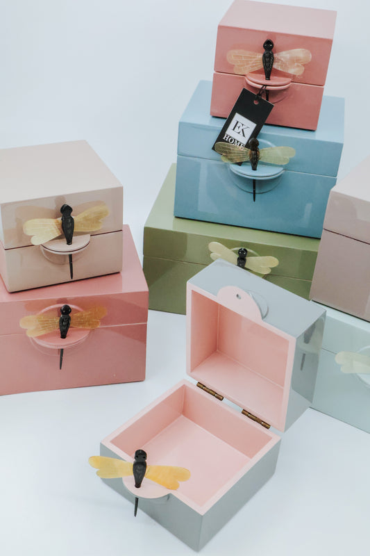 Lacquered Dragonfly Boxes