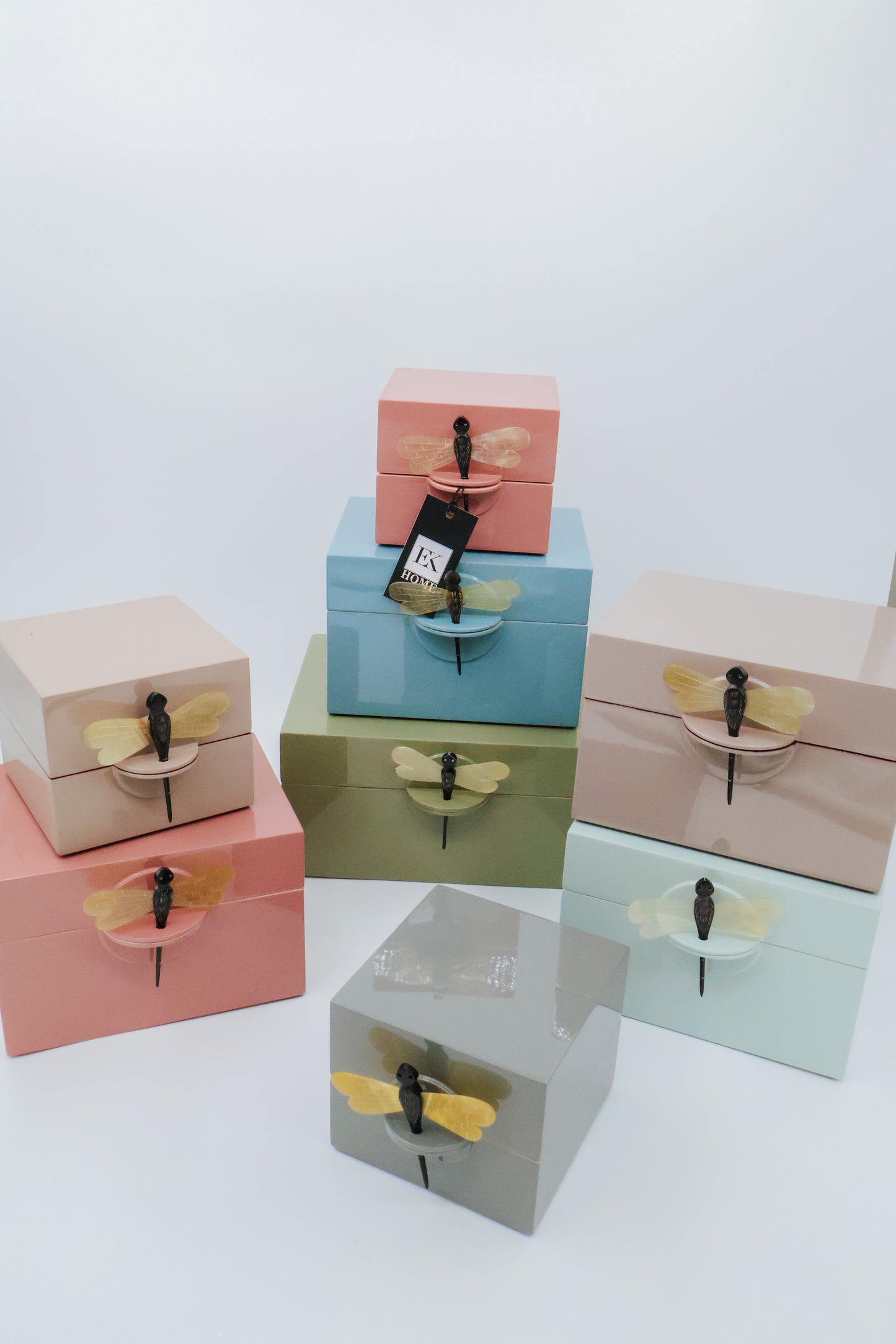 Lacquered Dragonfly Boxes