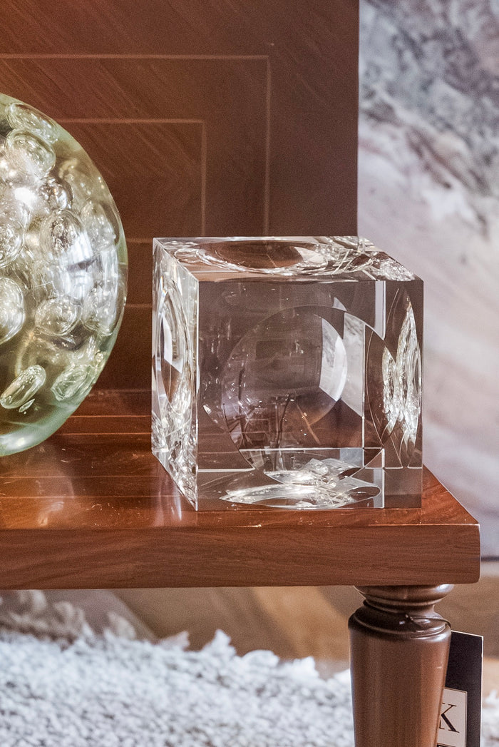 Crystal Cube Bookend Pair