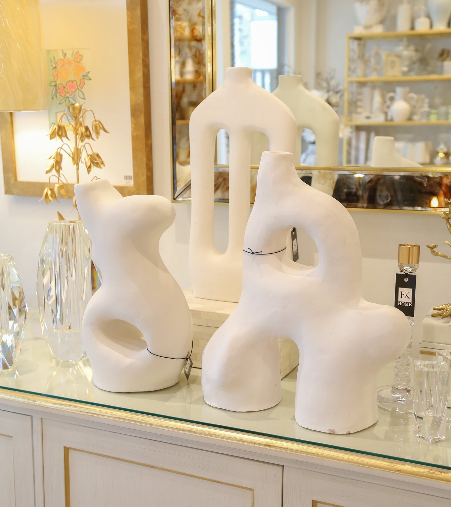 Sculptural White Vases