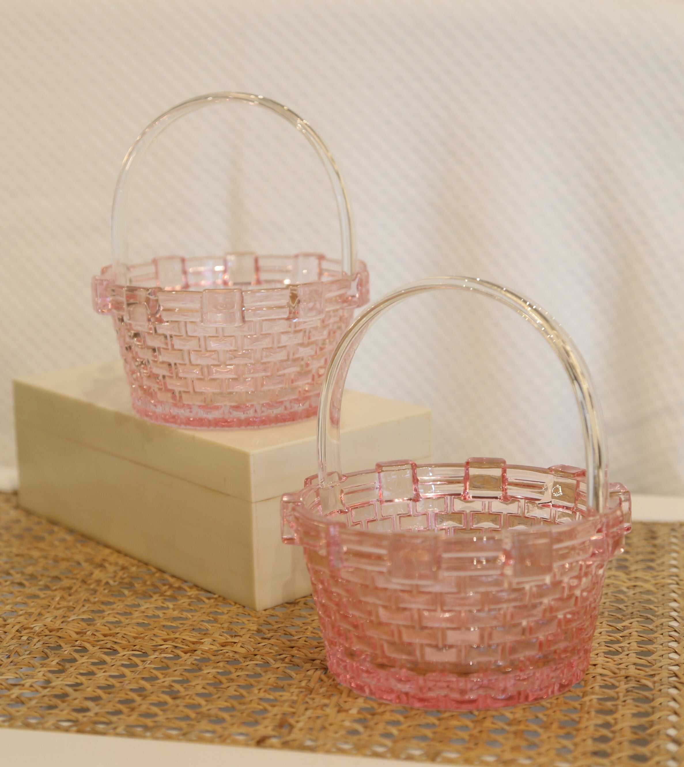 Pink Glass Spring Basket | EK Home Jackson MS