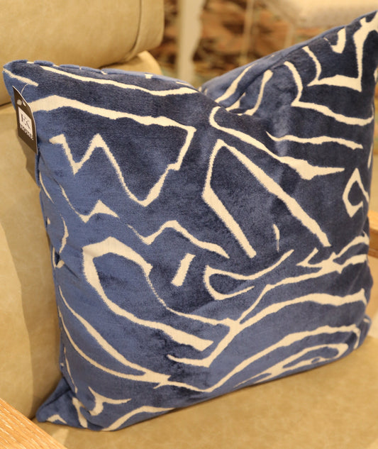 Blue Print Square Pillow