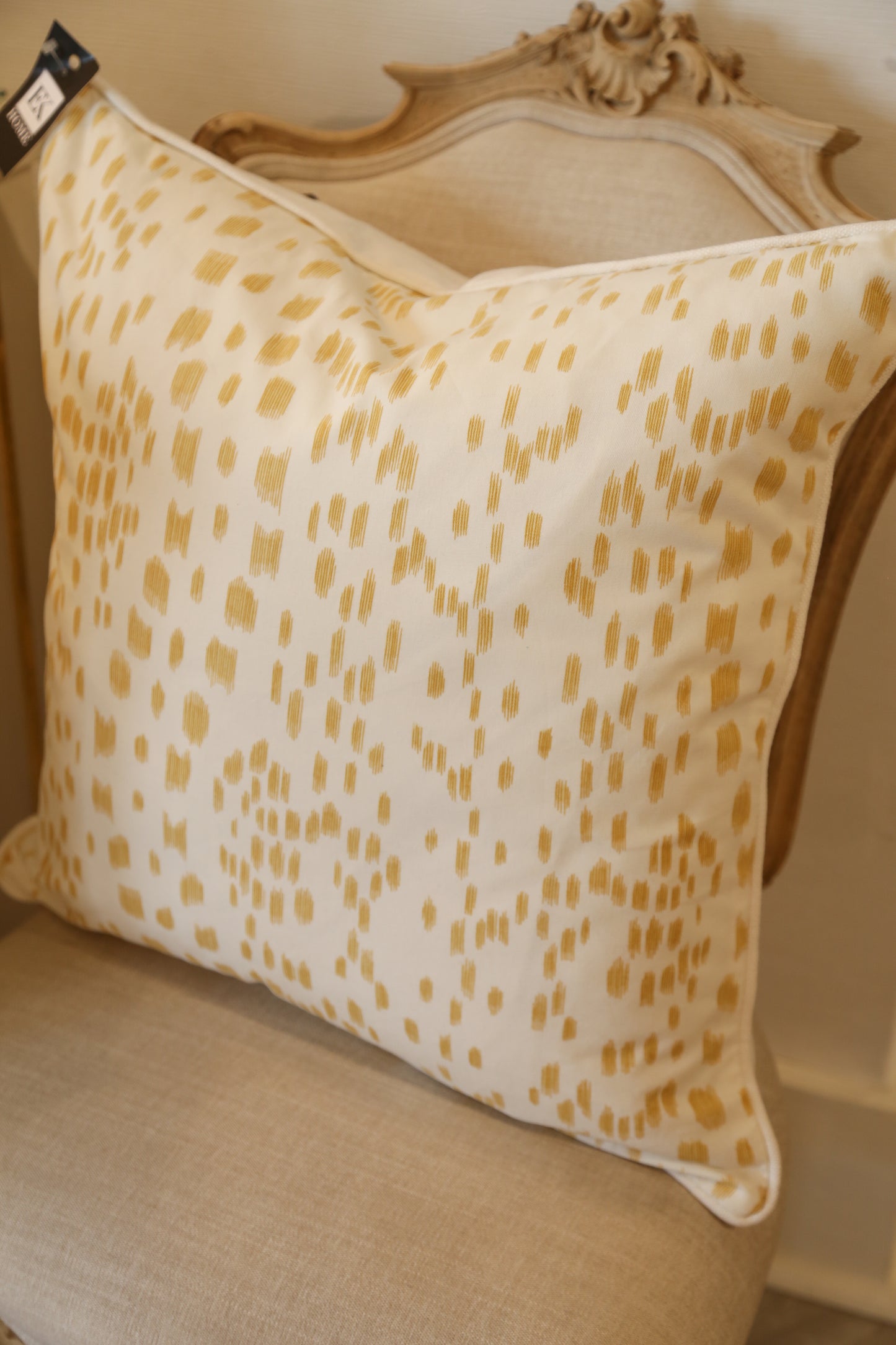 Mustard Print Custom Square Pillow