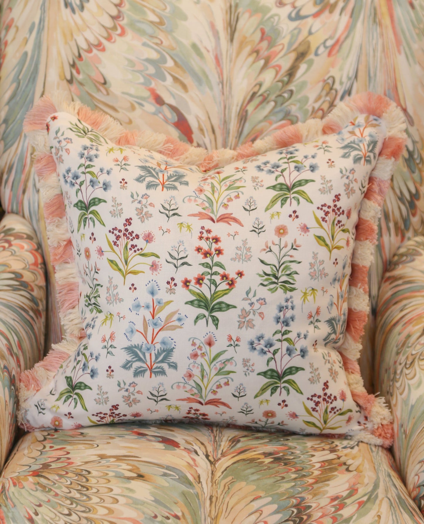 Garden Pillow with Fringe