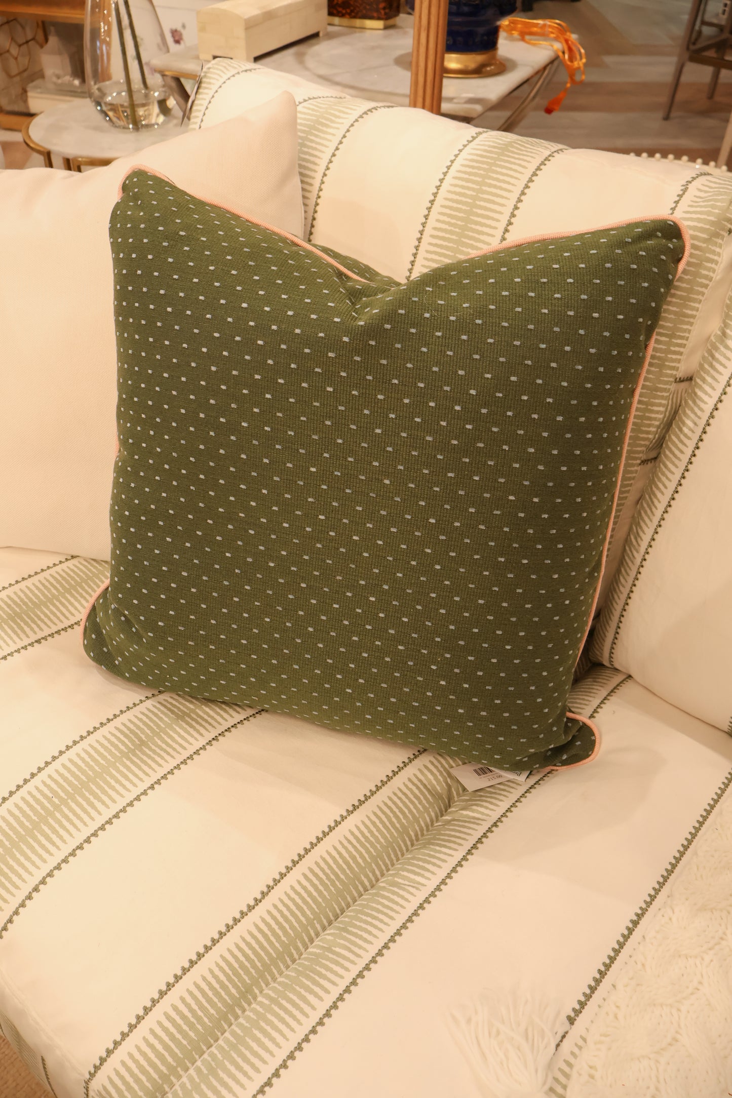 Chenille Dot Ivy Indoor/Outdoor Pillow