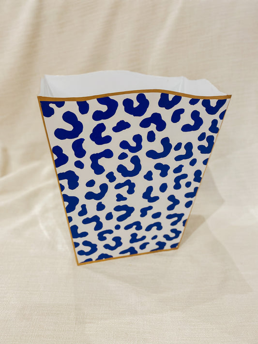 Navy Ocelot Waste Basket