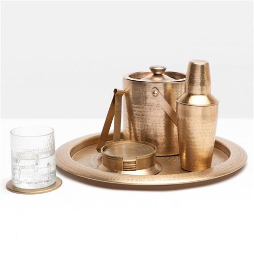 Large Gold Ice Bucket and Tongs